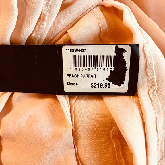 Peach Parfait Silk Strapless Dress - Picture 7 of 9